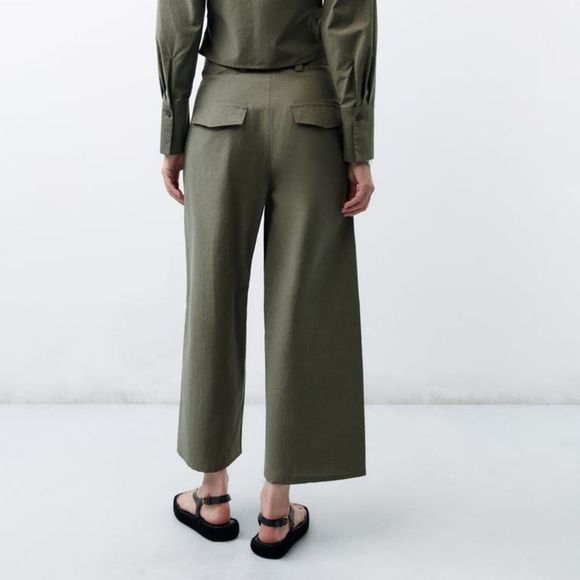 ZARA POPLIN CULOTTES - Picture 7 of 9